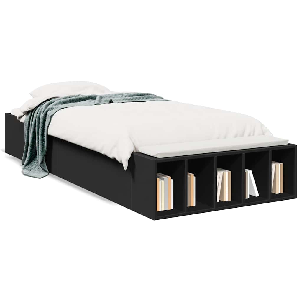 Bed Frame Black 90x190 cm Particleboard