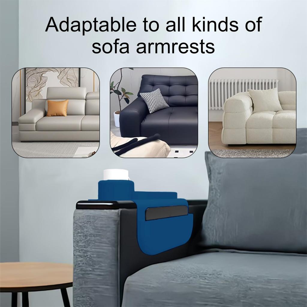Silicone Couch Cup Holder,Anti-Spill Anti-Slip Sofa Armrest,Dirt-Resistant Silicone Couch Arm,Multifunctional Removable Snack Drink Holder Organizer