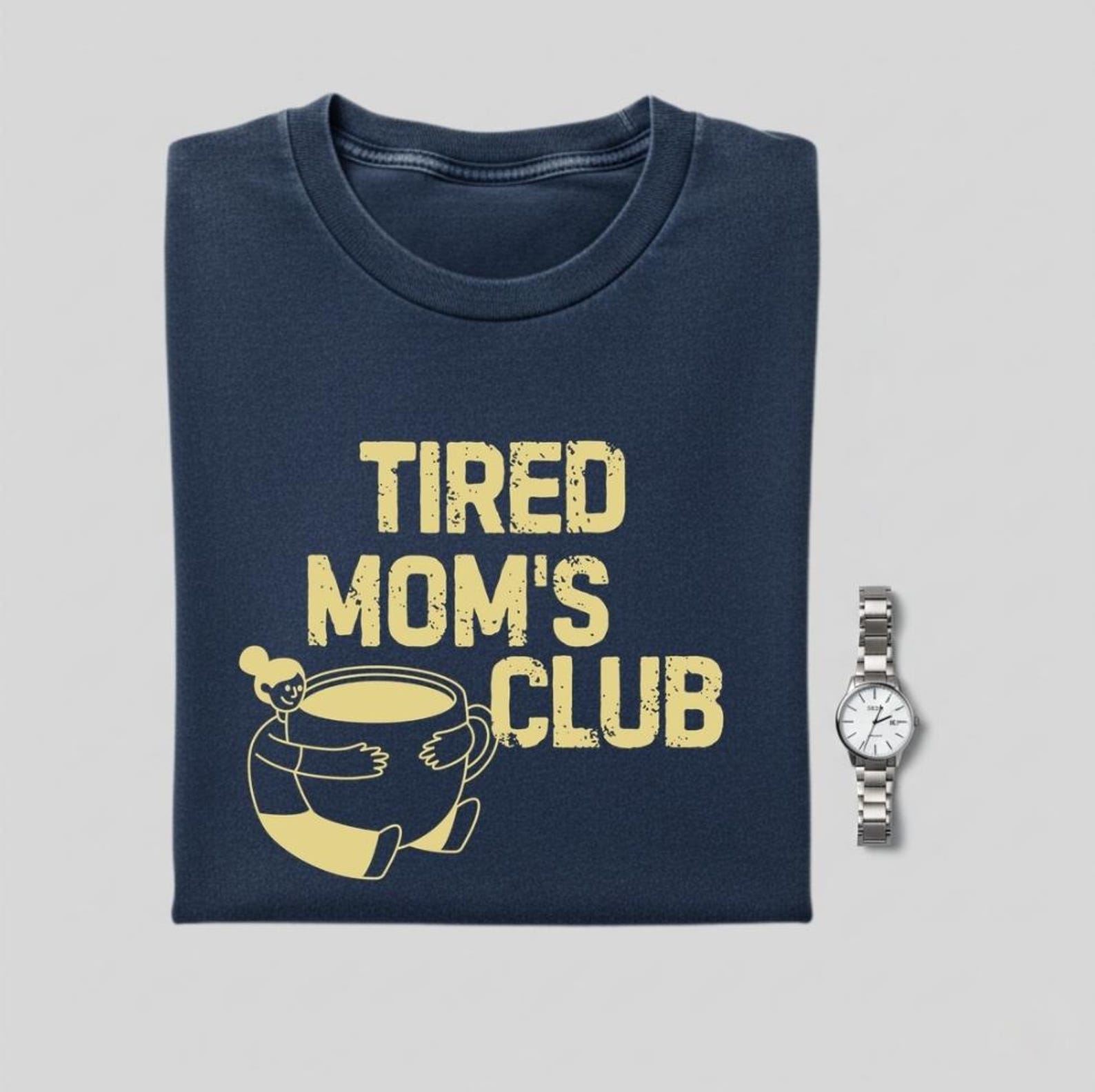Tired Moms Club Shirt, Funny Coffee Mom Tee, Tired Mom Life Shirt, Mom Humor T-Shirt, Gift for Moms, Cute Mom Graphic Tee M