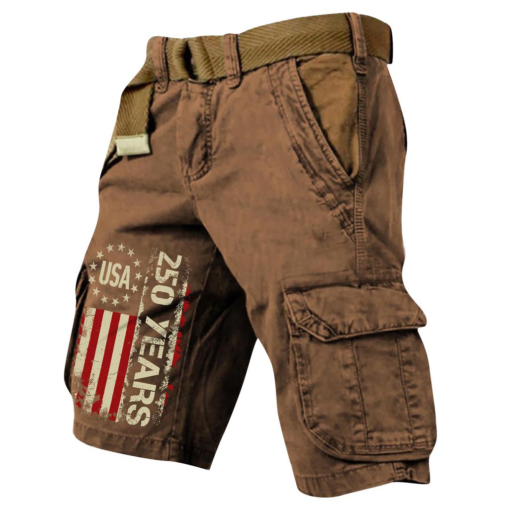 Pantaloncini Cargo Casual Stampati da Uomo per l'Estate con Tasche Multiple