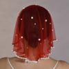 Wedding Pray Scarf Mantilla Veil Delicate Jeweled Pearls for Ladies Mother Wedding Party Headwear Mantilla