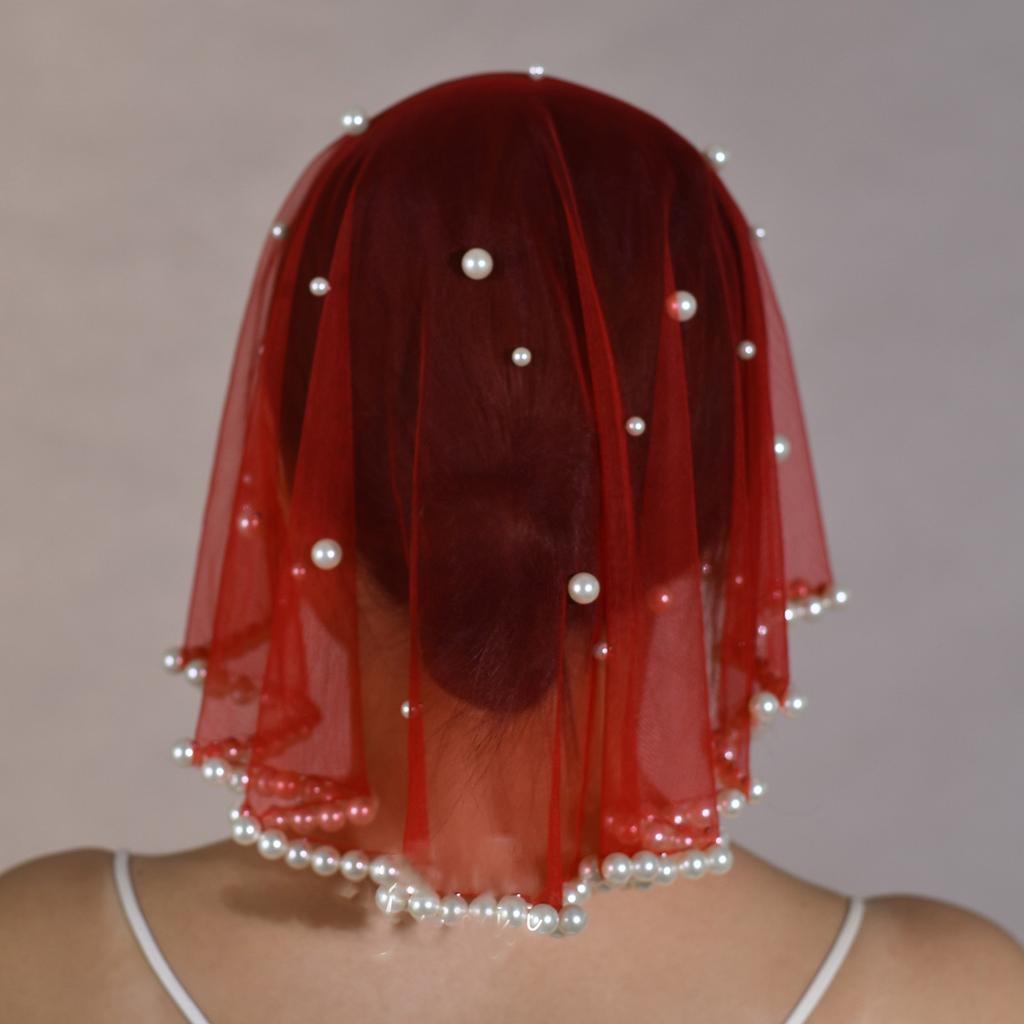Wedding Pray Scarf Mantilla Veil Delicate Jeweled Pearls for Ladies Mother Wedding Party Headwear Mantilla