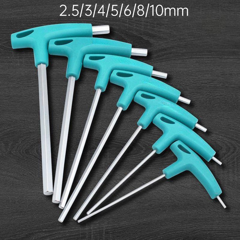 7pcs T-Handle Hex Allen Key Screws Screwdriver Spanner Master Key Hex Wrench 2.5-10mm T-Handle Allen Keys