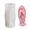 Molde de Silicone Virgem Maria e Menino Design Flexível Antiaderente para Fácil Desmoldagem Perfeito para Velas e Artesanatos Feitos à Mão