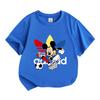 Kids Boys Girls 100% Cotton Crew Neck Short Sleeve T-Shirt, Cute Cartoon Football Playing Mouse Print Casual Soft Breathable Summer Top for Children D