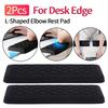 2Pcs L-Shaped Memory Foam Elbow Pillow Ergonomic Desk Edge Cushion Keyboard Wrist Pad Arm Rest Pad for Computer PC Desk Edge