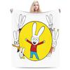 S-Simon Super Rabbit Super Soft Blanket For Couch Bed  Trend Throw Blanket Winter Travel Car Flannel Bedspread