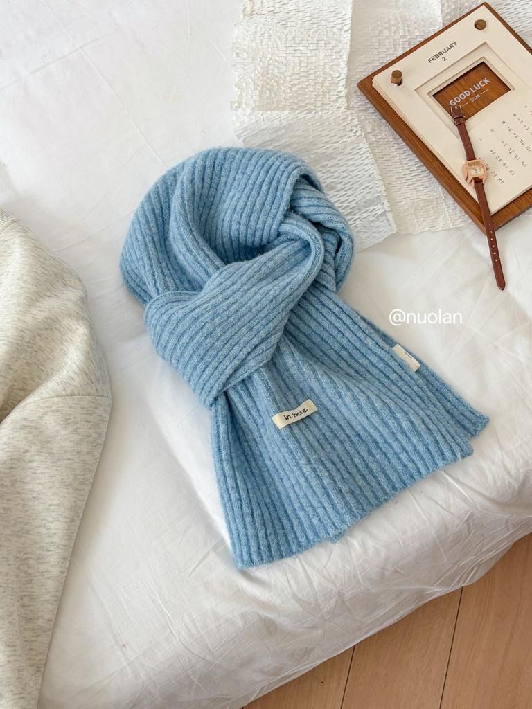 Korean atmosphere wool blended scarf women's autumn and winter versatile soft waxy warm couple scarf