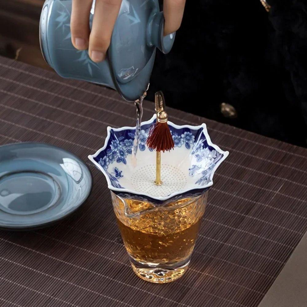 Traditional Umbrella Tea Strainer Chinese Style Tea Filter Tabletop Decoration  Office