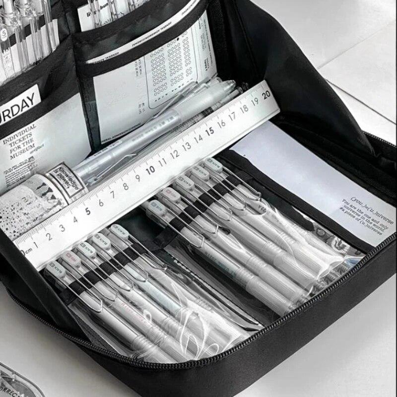 12 Στρώσεων Ανθεκτική στη Βρωμιά Μεγάλης Χωρητικότητας Τσάντα για Μολύβια Αισθητική Πάντα Σχολική Θήκη Σταθερών Ειδών Θήκη Μολυβιών με Φερμουάρ Σχολικά Είδη