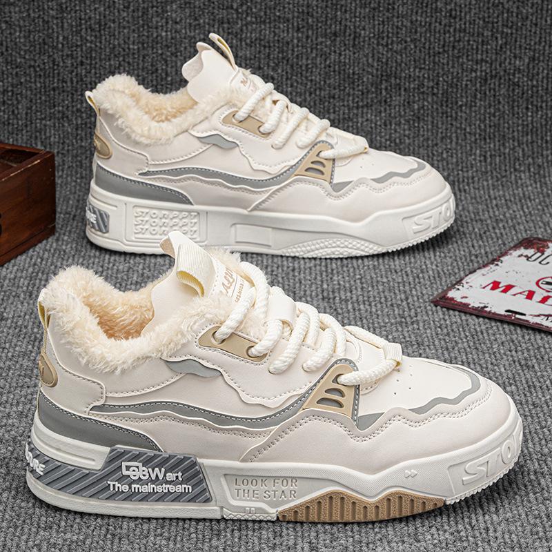 Adidași Casual de Iarnă cu Glezne Înalte pentru Bărbați Plus Size, Căptușiți cu Fleece