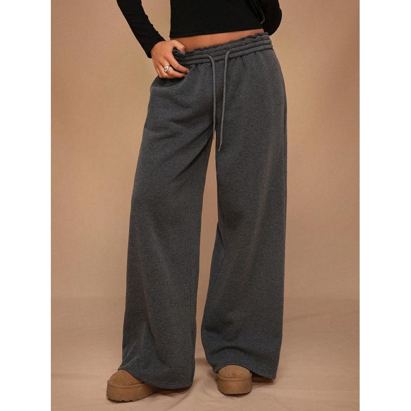 Women's Loose Wide-Leg Sports Casual Long Pants - 12 Colors, European & American Autumn/Winter Collection