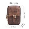 Leather Men'S Matte Leather Zipper Fanny Pack Outdoor Sports Waist Bag Men'S Construction Site Work Wear-Resistant Mobile Phone Fanny Pack