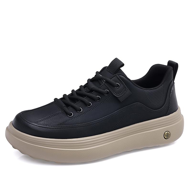 

Кожаная мужская повседневная обувь, уличные кроссовки на шнуровке, классическая мужская спортивная обувь, новая трендовая мужская обувь для трекинга, нескользящие кроссовки 44 чёрный