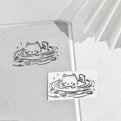 2 Stück Neue 3D Metallaufkleber Wasserdichter Aufkleber Kätzchen Totoro Design für Telefon Laptop Tablet Kopfhörer Dekoration Kreative Kunst