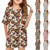 Patriotisches Kinderoutfit - Kurzarm & Shorts 2-teiliges Set für Mädchen Ostertag
