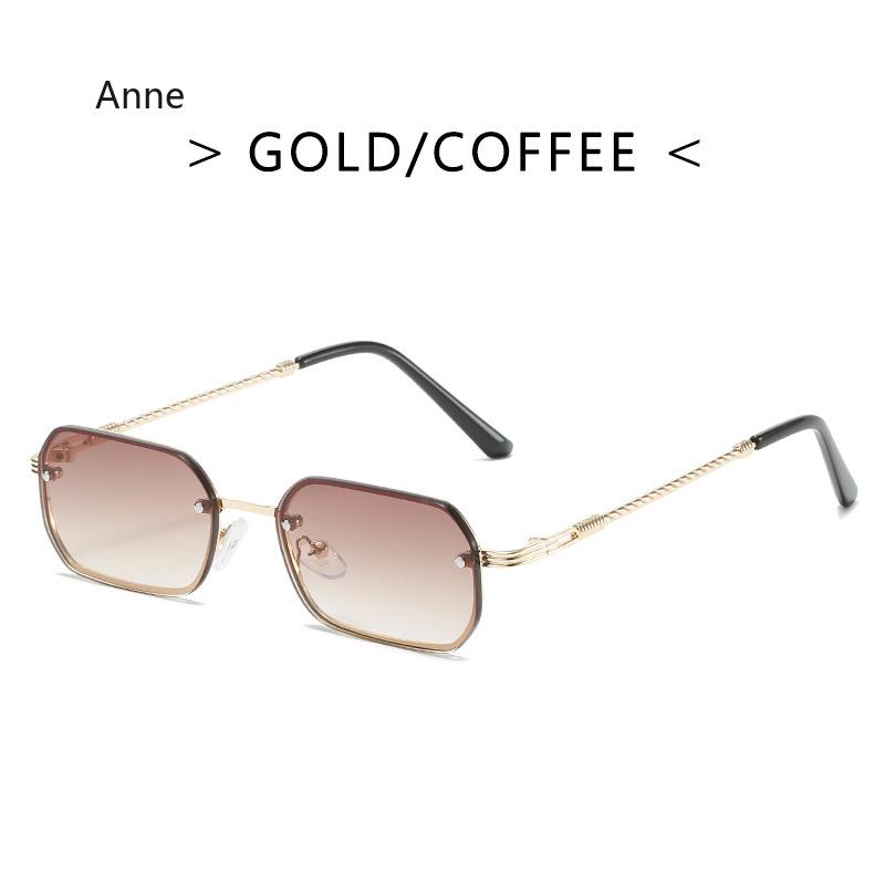Rectangle Rimless Sunglasses Women Fashion Candy Color Square Sunglasses Men Lady  Designer Black Shades Glasses Gafas