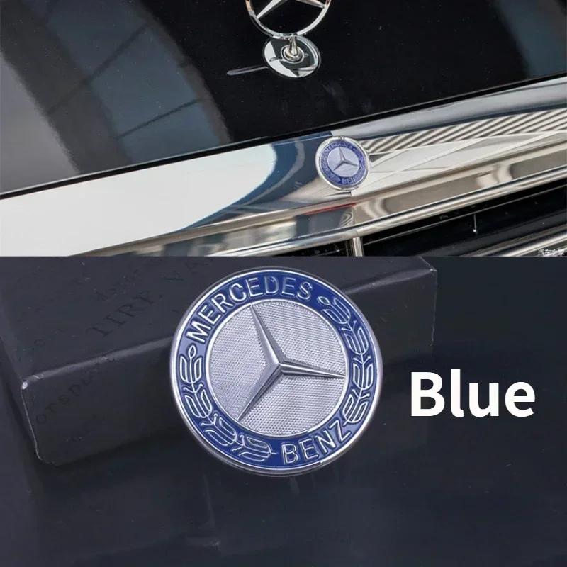 WXUKM1 C200 E200 For Mercedes Benz 38mm 42mm ABS Car Hood Sticker Car Front Grilled Cover Emblem Accessory for Mercedes Benz W203 W204