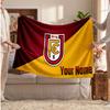 Union Berlin Personalized Fleece Blanket With Football Logo, Custom Name Text Soft Warm Home Throw Blanket