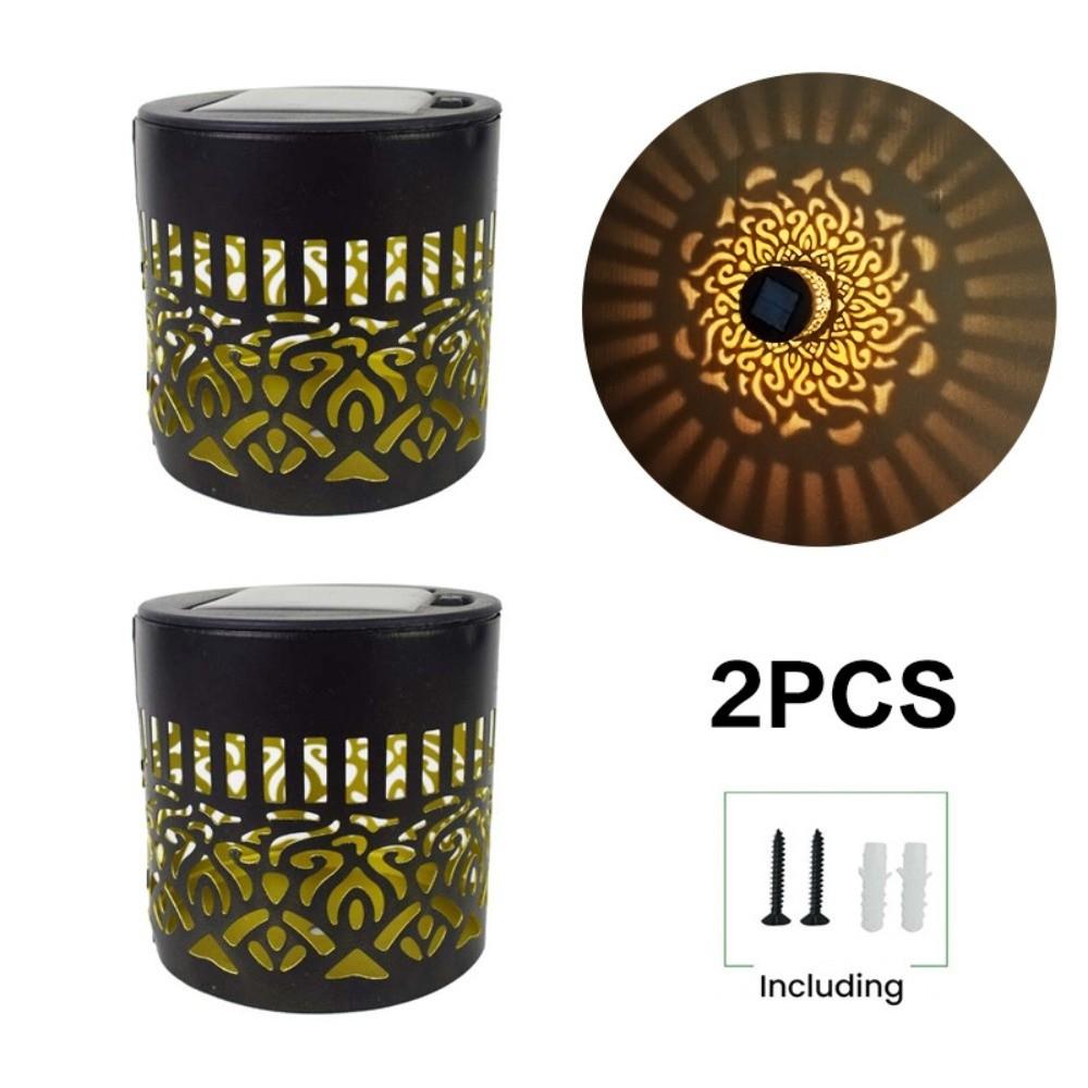 

Iron Light Solar Wall Light Hollow Outdoor Garden Light Garden Decor Solar Wall Lamp Stairs Post Mandala