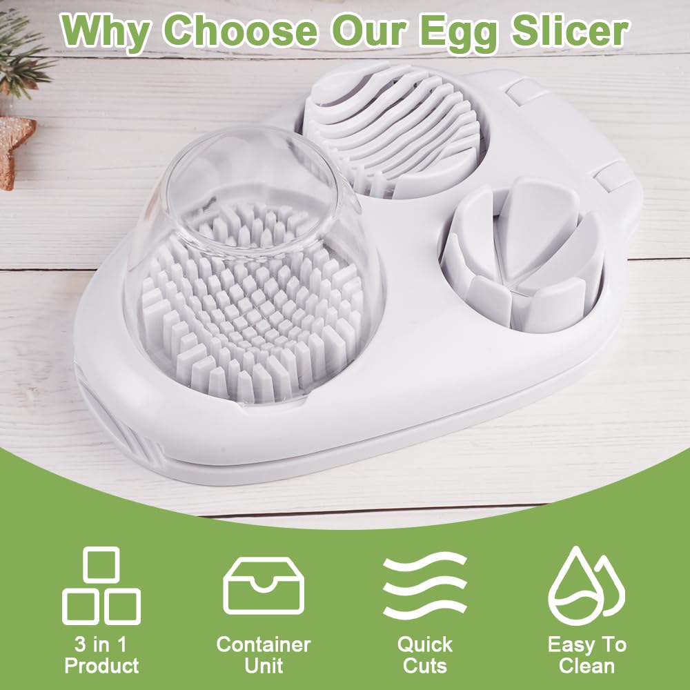 3in1 Creative Egg Slicer Hard Boiled Eggs Slicers Kitchen Food Slicers Fruit Vegetable Manual Slicers Household Kitchen Supplies