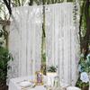1pc Floral Lace Sheer Rod Pocket Curtain Panel Living Room Bedroom Window Solid Color Door Screen Party Drapes Partition Door