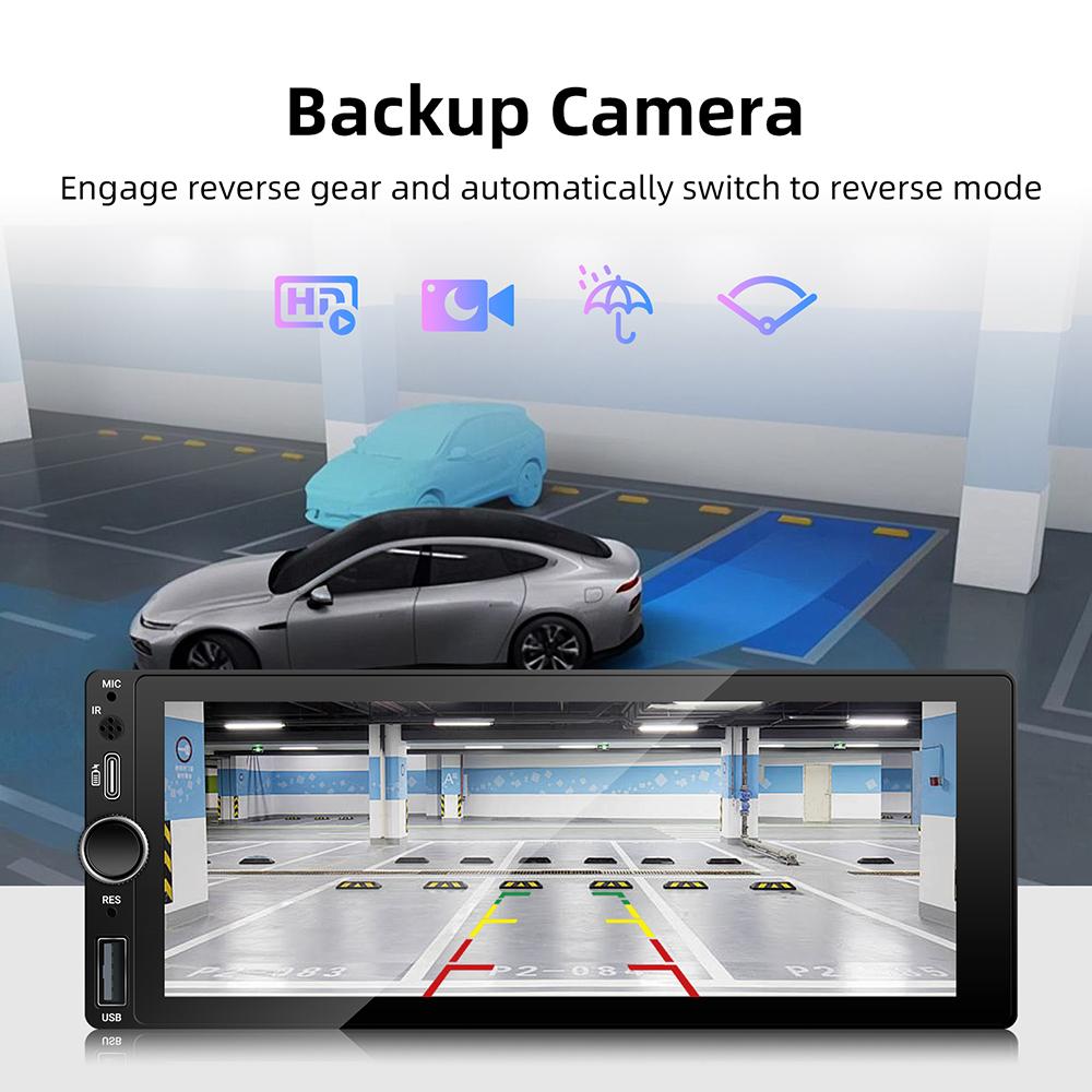 1DIN 6.86 Inch HD Touch Screeh Multimedia MP5 Player Auto Radio Wireless CarPlay Android Auto For Universal Car Radio BT FM AUX