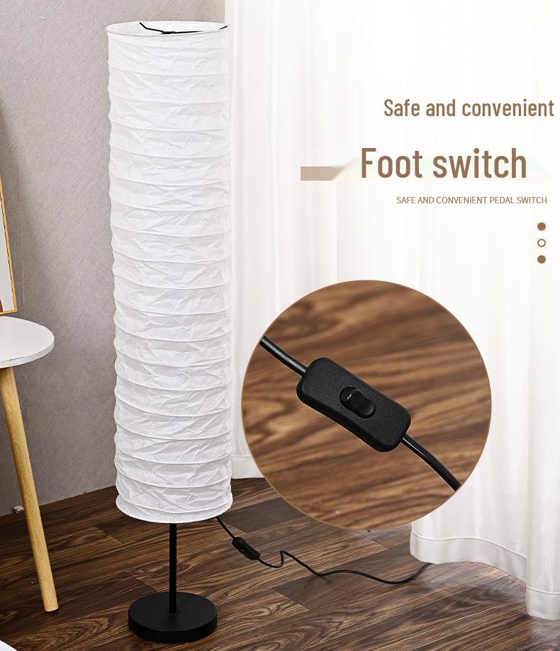 Nordic Modern Three-Color Light Paper Floor Lamp for Bedroom and Living Room