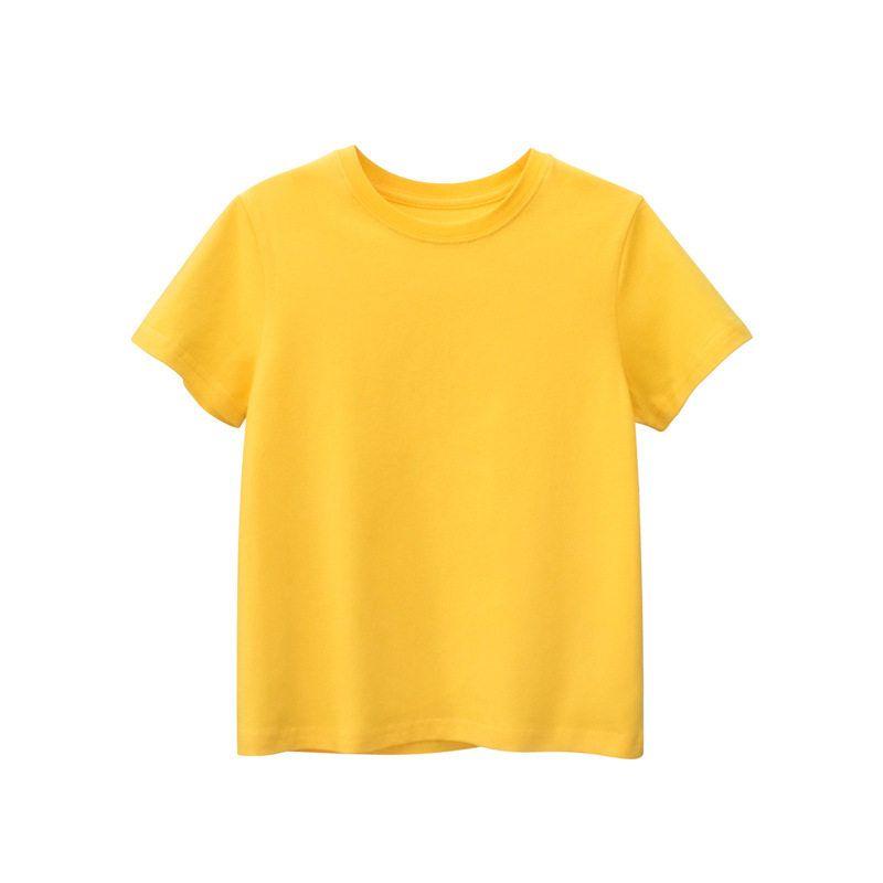 Brand Children's Clothing Summer 2026 Model Children's Pure Cotton Short-Sleeve T-Shirt Promotional Clothing Unisex Solid Color Base Shirt