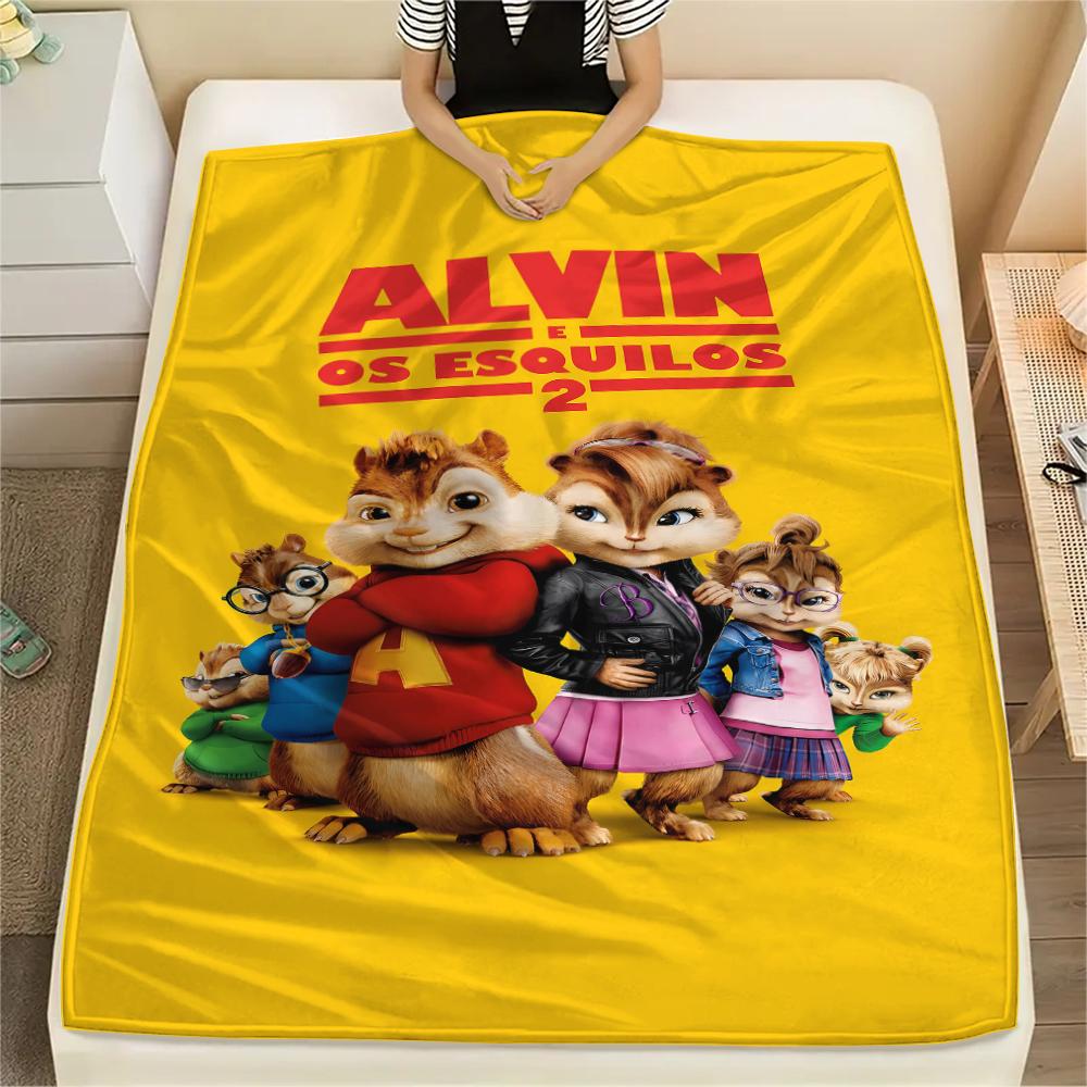1pz Coperta in Flanella con Stampa di Alvin & The Chipmunks, Alta qualità per Tutte le Stagioni, Decorazione per la Casa, Calore e Comfort, Perfetta per Regali di Natale