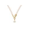 Vivienne Westwood 24 Year Of The Dragon Limited Edition Saturn Shape Pearl Necklace Women necklace Gold 6301012O-02R125-CN