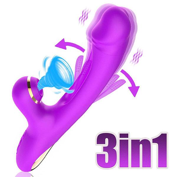 3 In 1 Retractable Vibrator Clitoral Stimulator Vaginal Sucking G-spot Massager Smart Heated Masturbator Female Sex Toys