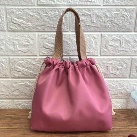 Portable Drawstring Lunch Bag with Handle Large Capacity Multipurpose Waterproof Bento Box Carrier Storage Bag