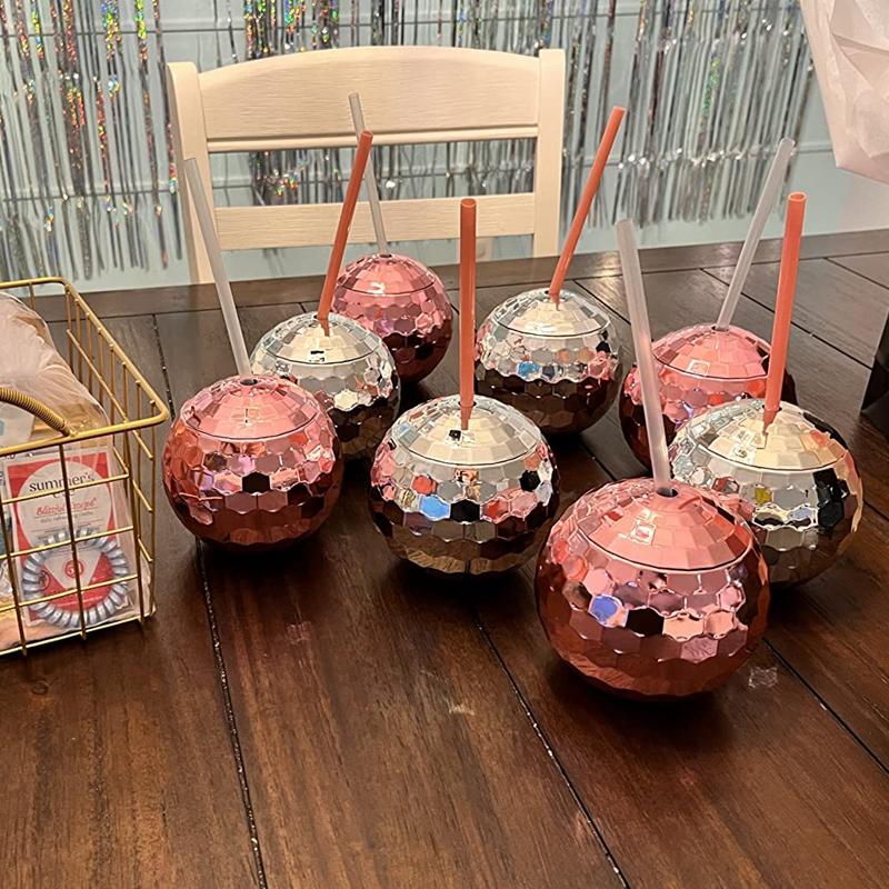 Mirror Ball Sparkling Round Ball Cup Single Decoration Cocktail Cup Beverage Bottle Beach Swimming Pool Cocktail Beverage Cup