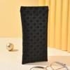 1pc Minimalist Elegant Trendy Glasses Pouch Woven Texture PU Leather Portable Sunglasses Storage Box Durable Protective Containe