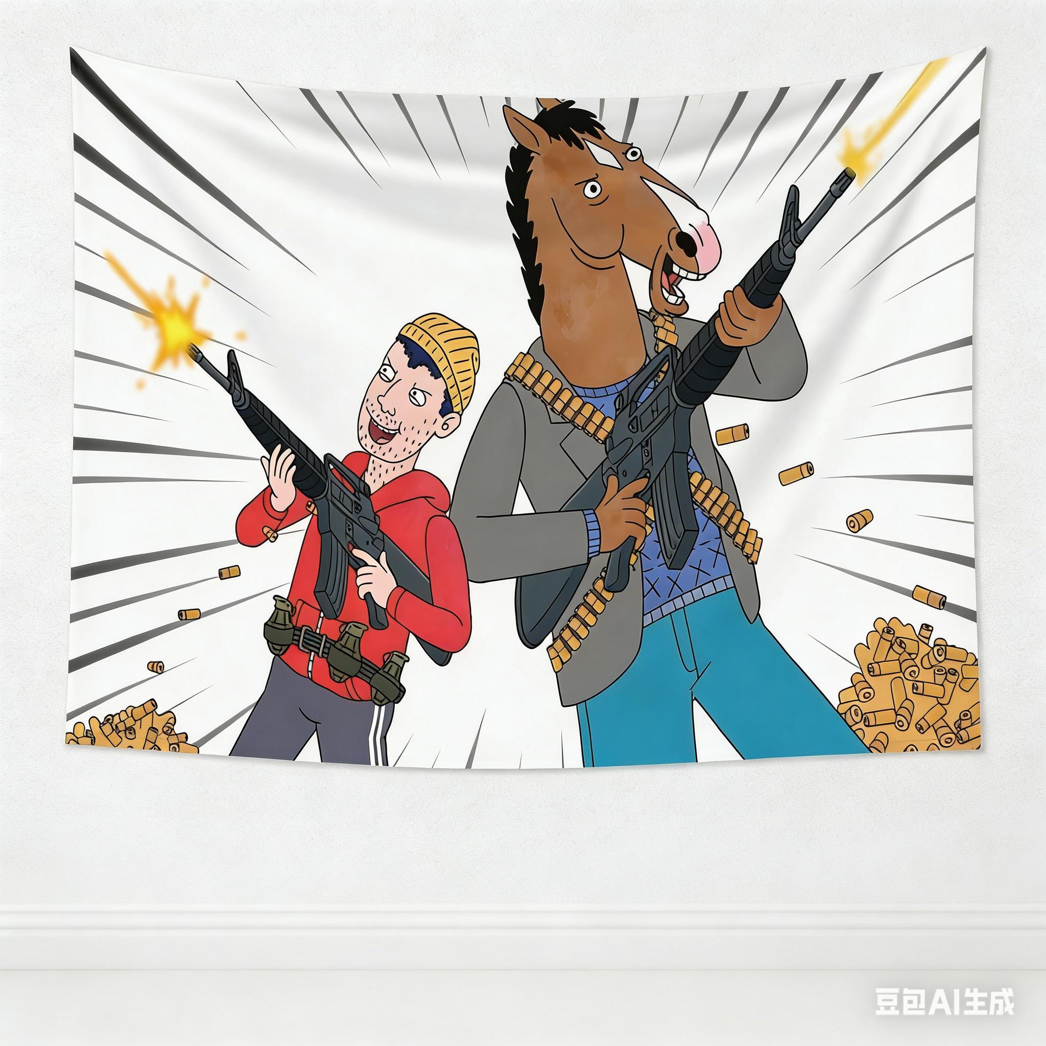 

Bojack Horseman Tapestry Multiple Sizes Thick Fleece Print Netflix Adult Animation Logo Polyester Bedroom Headboard Living Room 74x94cm(29x37in)