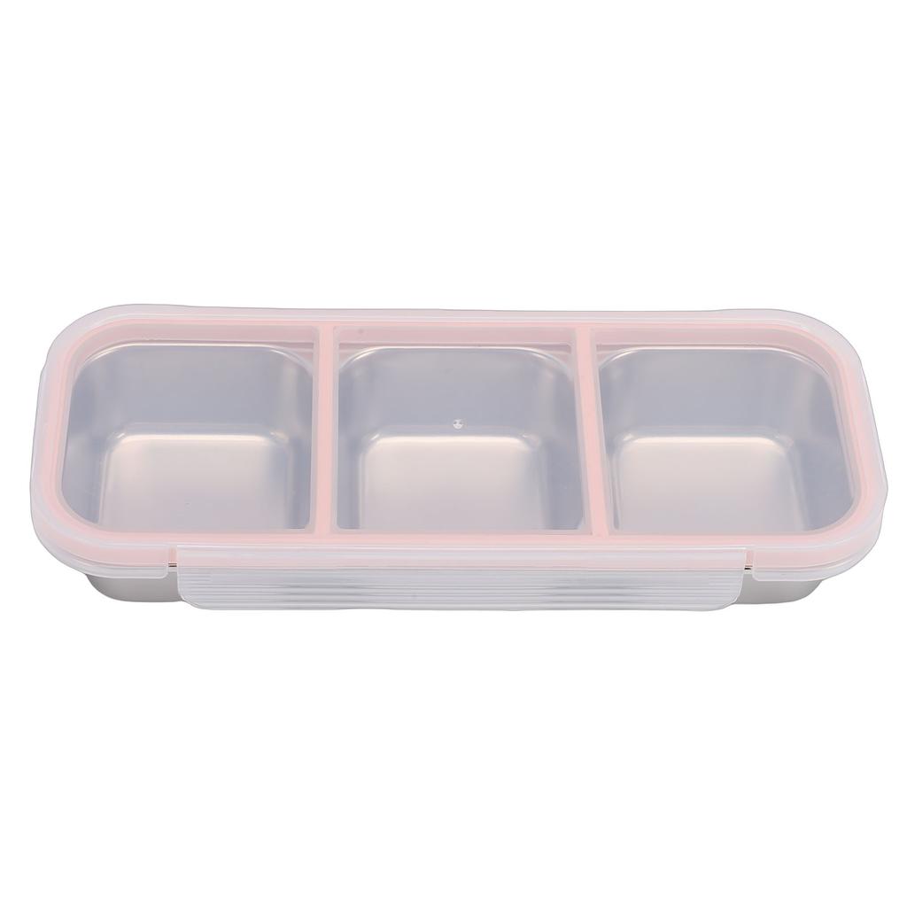 Snack Container   Proof Stainless Steel 3 Compartments Easy Cleaning Metal Snack Container