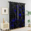 Ensemble de 2 Rideaux Décoratifs Mode pour Chambre à Coucher Salon Bureau Espace Treillis Blocs Rouge Noir Bleu Fabriqué en Polyester