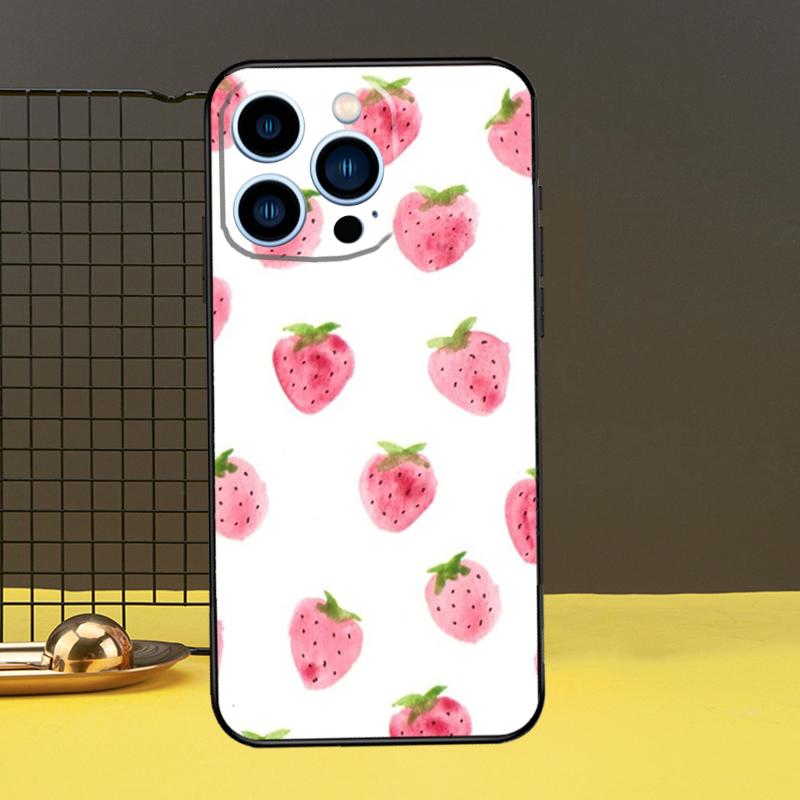 Cute Strawberry Phone Case For iPhone 13 12 14 11 16 15 Pro Max Plus Mini 7 8 X XR XS Max Cover