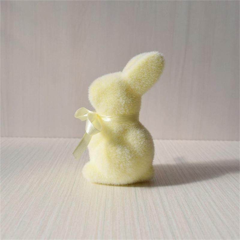 Holiday Decoration Soft Touching Bunnies Figurines Color Option Rabbit Ornament for Home and Party Table Decoration 1PC
