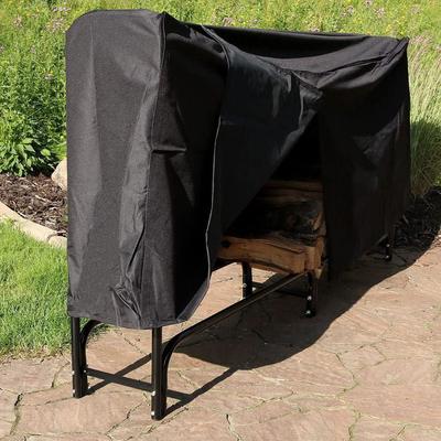 8-Feet Firewood Cover Protective Cover Storage Holder Cover Waterproof 244*34*100CM Black Firewood Rack Heavy Duty