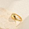 Vnox Gold Plated Flowing Glossy Ring for Women Girl, Irregular Simple Classic Light Luxury Minimalist Dainty Band Jewelry Gift