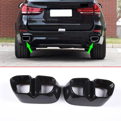 Aluminum Alloy Car Tail Pipes Muffler Exhaust Pipe Output Cover For BMW X5 F15 2014-2018 X6 F16 2015-2018 (for M Sports Version)