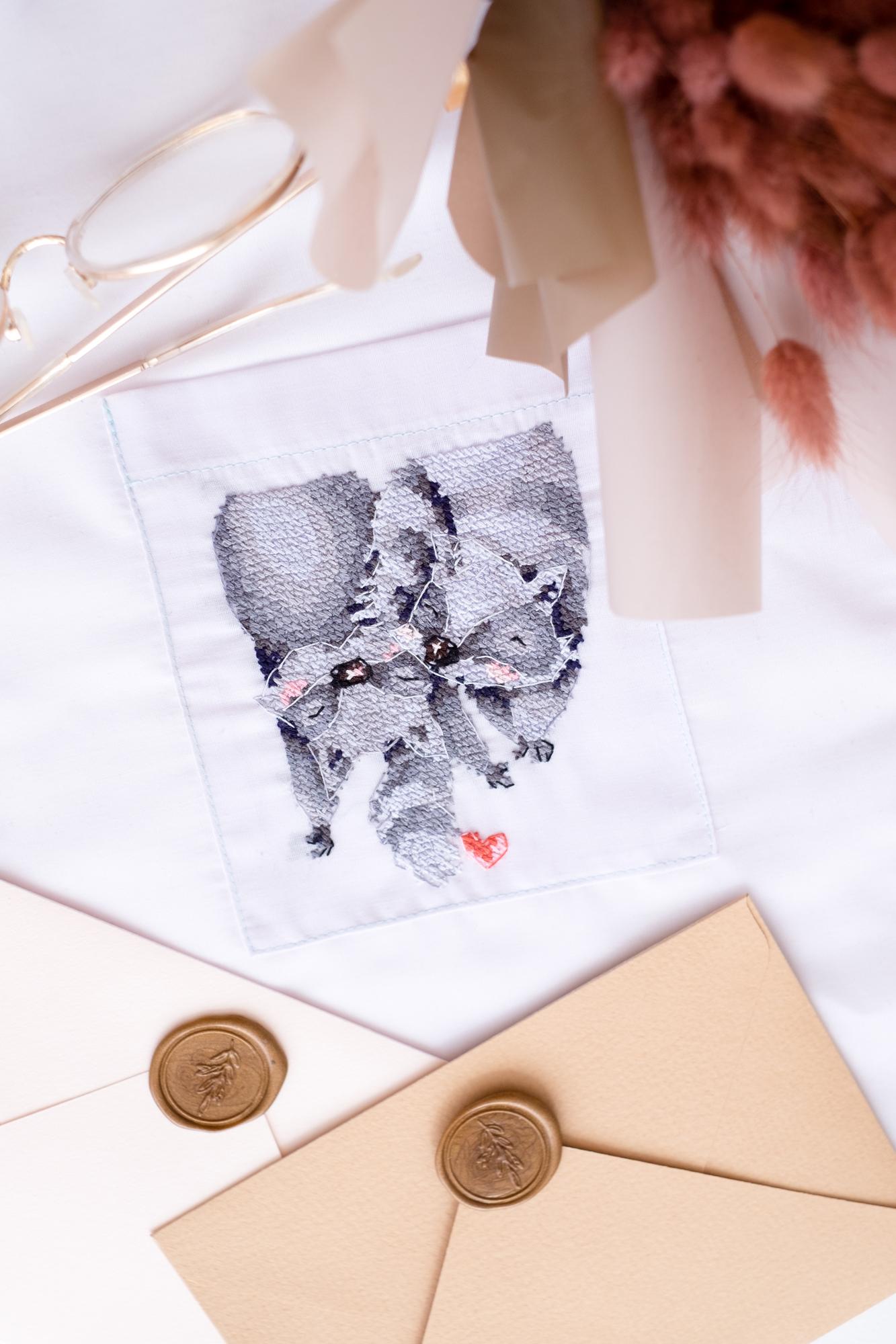 

Набір для вишивки хрестиком на одязі Абрис Арт Тварини love 98*82mm