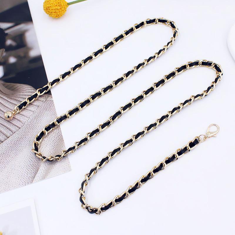 Chain Belt Female Waist Metal Belts For Women Luxury Tassel Thin Waistband Dress Coat Adjustable Corset