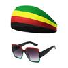 Rastafarian Women's Jewelry Set Juneteenth Jamaica African Accessories Headband,Sunglasses,Wood Dangle Earrings,Necklace