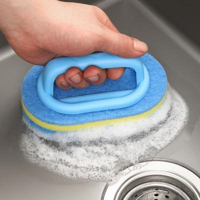 Σφουγγάρι Καθαρισμού με Λαβή Βούρτσα Τριψίματος για Πλακάκια Μπανιέρας Σφουγγάρι Καθαρισμού Κουζίνας Μπάνιου Είδη Οικιακού Καθαρισμού
