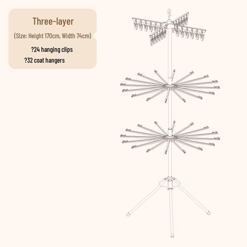 Rotatable Baby Clothes & Diaper Drying Rack - Multi-Size Newborn Towel Rack