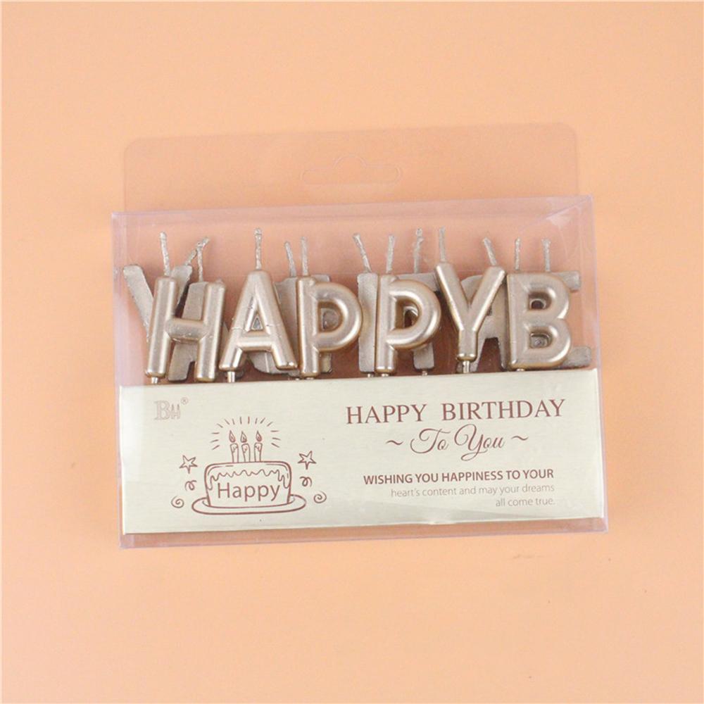 Birthday Happy Candle Alphabet English Cake Decoration Happy Birthdany Gold Rich Party Baking Supplies Birthday Candles New 2025