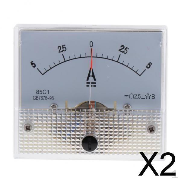 2x Rectangle DC Analog Amp Meter Ammeter 85C1 Auto Circuit Measurement